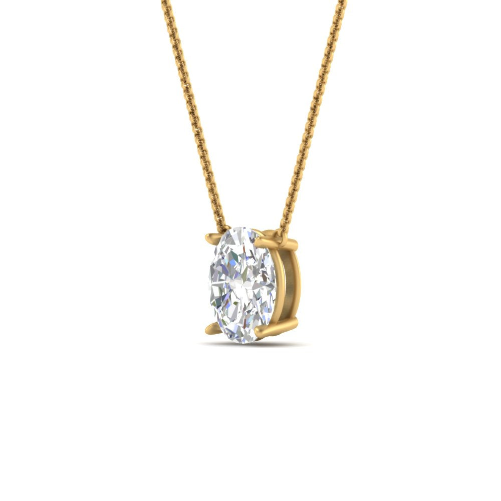 Oval 4 Prong Solitaire Pendant