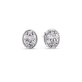 Thumbnail 17 - Bezel Stud Earring Oval Diamond