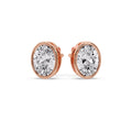 Thumbnail 63 - Bezel Stud Earring Oval Diamond