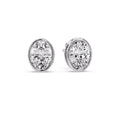 Thumbnail 65 - Bezel Stud Earring Oval Diamond