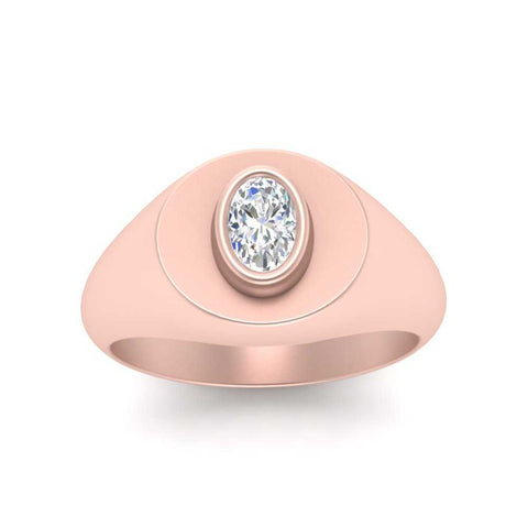 Oval Disc Signet Ring