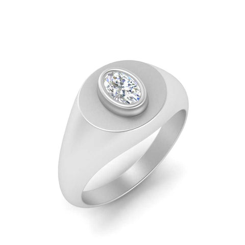 Oval Disc Signet Ring