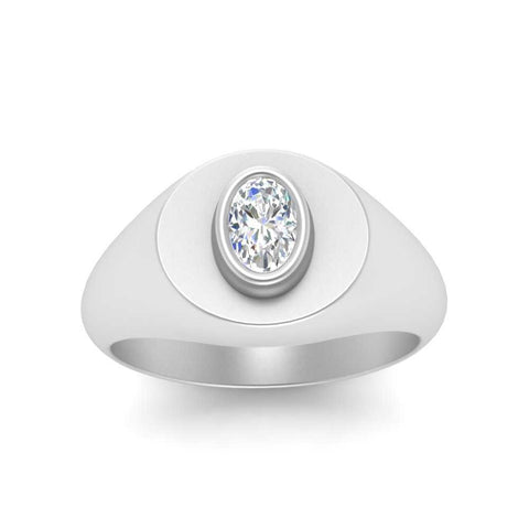 Oval Disc Signet Ring
