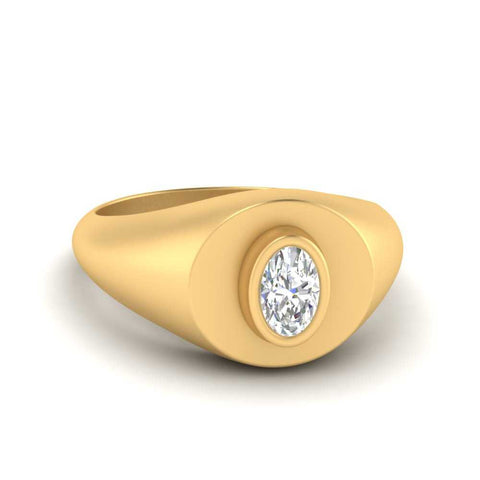 Oval Disc Signet Ring