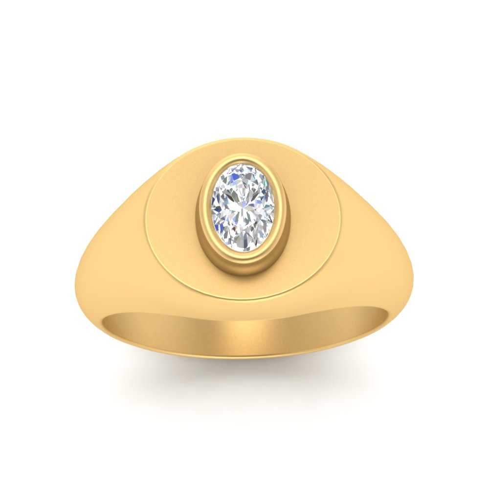 Oval Disc Signet Ring