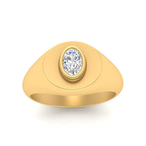 Oval Disc Signet Ring
