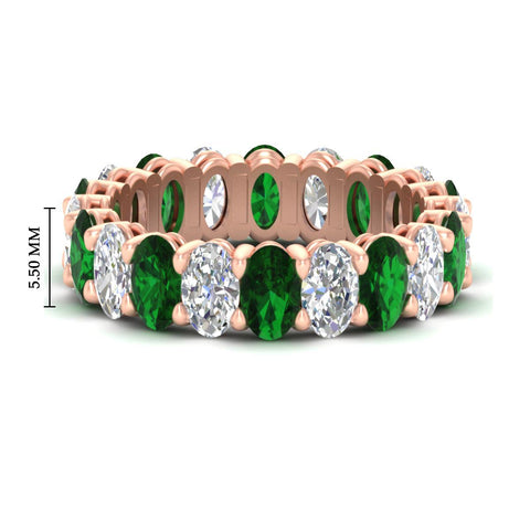 oval-diamond-eternity-wedding-band-7-carat-with-emerald-in-rose-gold-fdewb8324ovgemgrsleep-5.50x3.50mm-nl-rg-hw