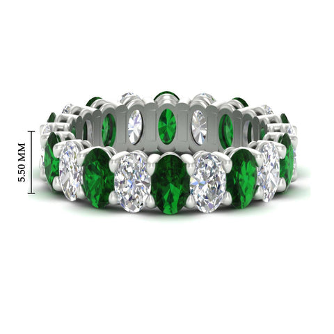 oval-diamond-eternity-wedding-band-7-carat-with-emerald-in-white-gold-fdewb8324ovgemgrsleep-5.50x3.50mm-nl-wg-hw