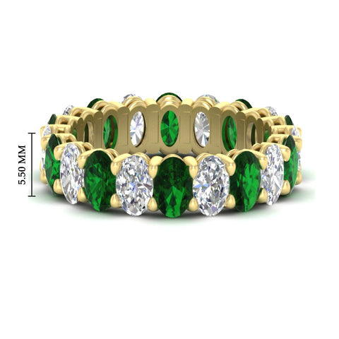 oval-diamond-eternity-wedding-band-7-carat-with-emerald-in-yellow-gold-fdewb8324ovgemgrsleep-5.50x3.50mm-nl-yg-hw