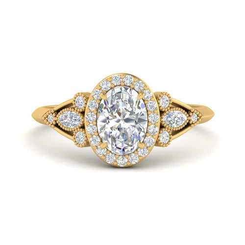 Oval Halo Edwardian Ring