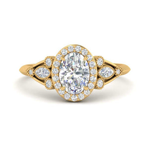 Oval Halo Edwardian Ring