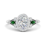 Load image into Gallery viewer, oval-diamond-halo-edwardian-engagement-ring-with-emerald-in-FD9778OVRGEMGR-NL-WG
