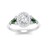 Load image into Gallery viewer, oval-diamond-halo-edwardian-engagement-ring-with-emerald-in-FD9778OVRGEMGR-NL-WG
