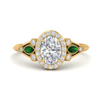 Load image into Gallery viewer, oval-diamond-halo-edwardian-engagement-ring-with-emerald-in-FD9778OVRGEMGR-NL-YG
