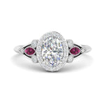 Load image into Gallery viewer, oval-diamond-halo-edwardian-engagement-ring-with-pink-sapphire-in-FD9778OVRGSADRPI-NL-WG
