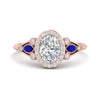 Load image into Gallery viewer, oval-diamond-halo-edwardian-engagement-ring-with-sapphire-in-FD9778OVRGSABL-NL-RG