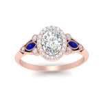 Load image into Gallery viewer, oval-diamond-halo-edwardian-engagement-ring-with-sapphire-in-FD9778OVRGSABL-NL-RG
