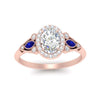 Load image into Gallery viewer, oval-diamond-halo-edwardian-engagement-ring-with-sapphire-in-FD9778OVRGSABL-NL-RG