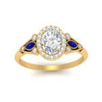 Load image into Gallery viewer, oval-diamond-halo-edwardian-engagement-ring-with-sapphire-in-FD9778OVRGSABL-NL-YG
