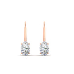 Load image into Gallery viewer, oval-diamond-lever-back-2-ctw.-solitaire-earrings-in-rose-gold-FDEAR9225OV-2.00CT-NL-RG

