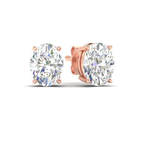 Classic Four Prong Oval Diamond Solitaire Stud Earrings [IGI Certified]