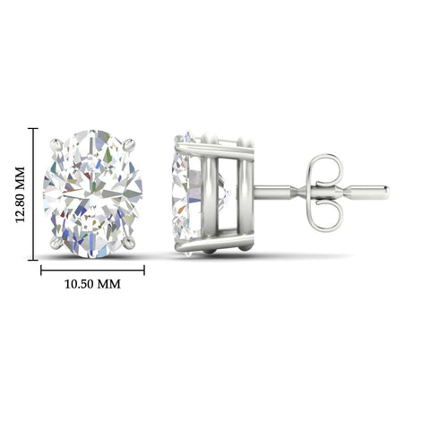 Classic Four Prong Oval Diamond Solitaire Stud Earrings [IGI Certified]