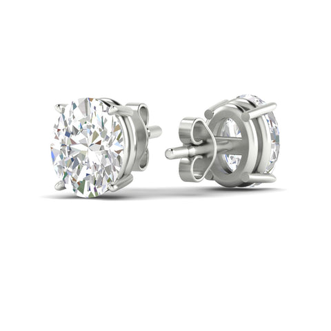 Classic Four Prong Oval Diamond Solitaire Stud Earrings [IGI Certified]