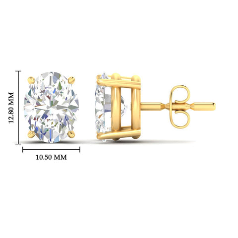 Classic Four Prong Oval Diamond Solitaire Stud Earrings [IGI Certified]