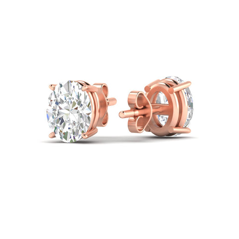 Classic Four Prong Oval Diamond Solitaire Stud Earrings [IGI Certified]