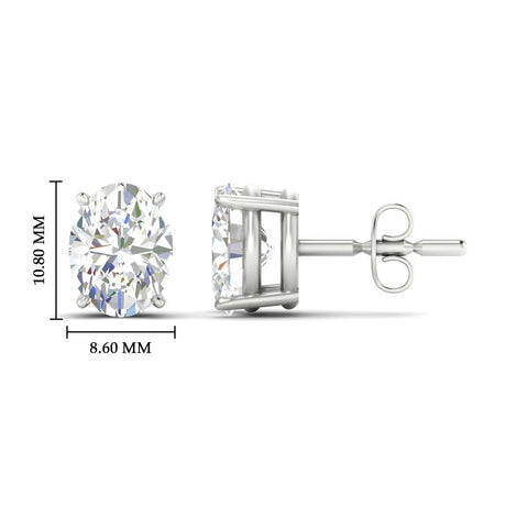 Classic Four Prong Oval Diamond Solitaire Stud Earrings [IGI Certified]