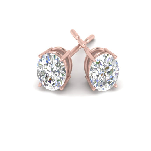 Stud Mens Earring Basket Oval Shaped