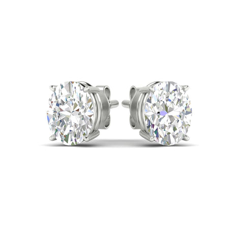 Classic Four Prong Oval Diamond Solitaire Stud Earrings [IGI Certified]