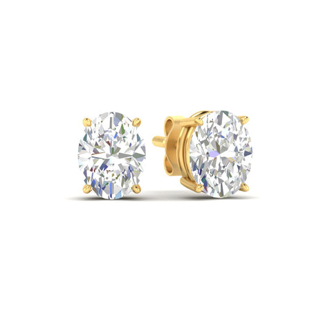 Classic Four Prong Oval Diamond Solitaire Stud Earrings [IGI Certified]