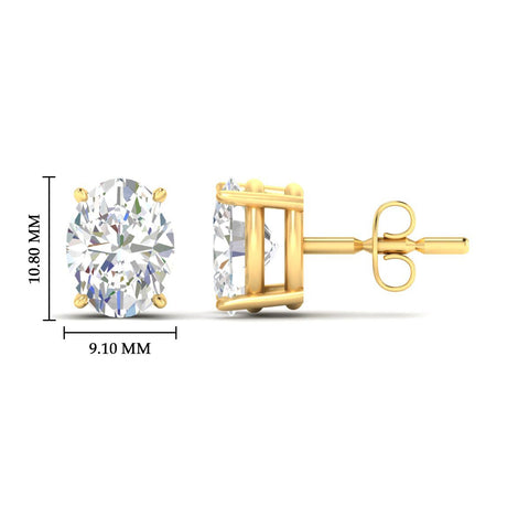 Classic Four Prong Oval Diamond Solitaire Stud Earrings [IGI Certified]