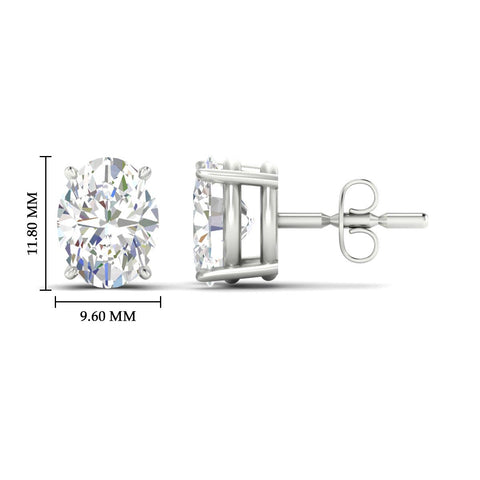 Classic Four Prong Oval Diamond Solitaire Stud Earrings [IGI Certified]