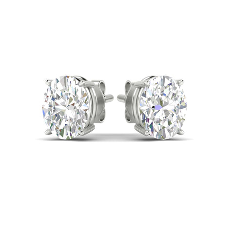 Classic Four Prong Oval Diamond Solitaire Stud Earrings [IGI Certified]