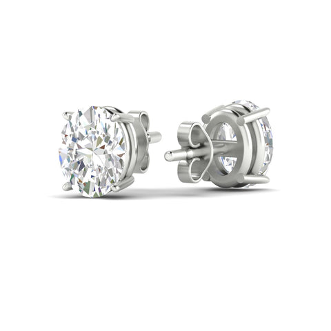 Classic Four Prong Oval Diamond Solitaire Stud Earrings [IGI Certified]