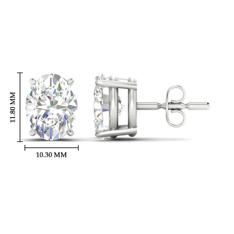 Classic Four Prong Oval Diamond Solitaire Stud Earrings [IGI Certified]
