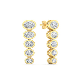 Oval East West Dangle Earrings