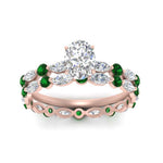 Load image into Gallery viewer, oval-emerald-floating-marquise-accent-ring-with-eternity-wedding-band-in-rose-gold-FDEWB9398OVGEMGRANGLE5-NL-RG.jpg?v=1758802186
