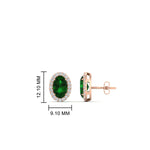 Load image into Gallery viewer, oval-emerald-halo-diamond-stud-earrings-in-rose-gold-FDEAR11209GEMGR-NL-RG
