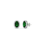 Load image into Gallery viewer, oval-emerald-halo-diamond-stud-earrings-in-white-gold-FDEAR11209GEMGR-NL-WG
