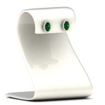 Load image into Gallery viewer, oval-emerald-halo-diamond-stud-earrings-in-white-gold-FDEAR11209GEMGR-NL-WG
