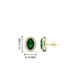 Load image into Gallery viewer, oval-emerald-halo-diamond-stud-earrings-in-yellow-gold-FDEAR11209GEMGR-NL-YG
