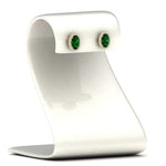 Load image into Gallery viewer, oval-emerald-halo-diamond-stud-earrings-in-yellow-gold-FDEAR11209GEMGR-NL-YG
