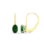 Load image into Gallery viewer, oval-emerald-lever-back-2-ctw.-solitaire-earrings-in-yellow-gold-FDEAR9225OVGEMGR-2.00CT-NL-YG
