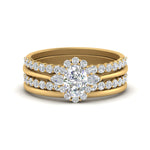 Load image into Gallery viewer, oval-floral-halo-diamond-stacking-ring-in-FD9980OV-B3-NL-YG
