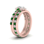 Load image into Gallery viewer, oval-floral-halo-emerald-stacking-ring-in-FD9980OVGEMGR-B3-NL-RG

