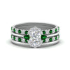 Load image into Gallery viewer, oval-floral-halo-emerald-stacking-ring-in-FD9980OVGEMGR-B3-NL-WG