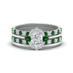 Load image into Gallery viewer, oval-floral-halo-emerald-stacking-ring-in-FD9980OVGEMGR-B3-NL-WG
